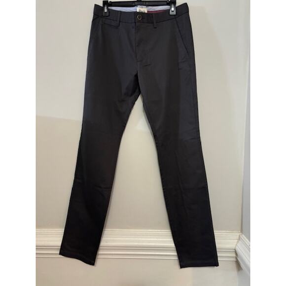 Perk Pants Perfect Chino Slim Fit Stretch Trousers Gray Mens Size 32X34 - Picture 1 of 7